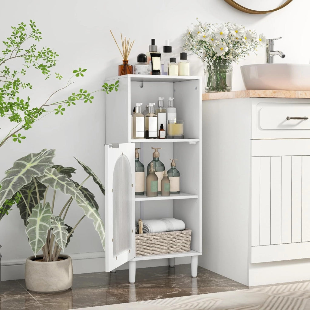 Armadietto da bagno con porta e ripiano, armadietto da bagno sottile, per piccoli spazi, soggiorno, cucina, 35 x 30 x 90 cm