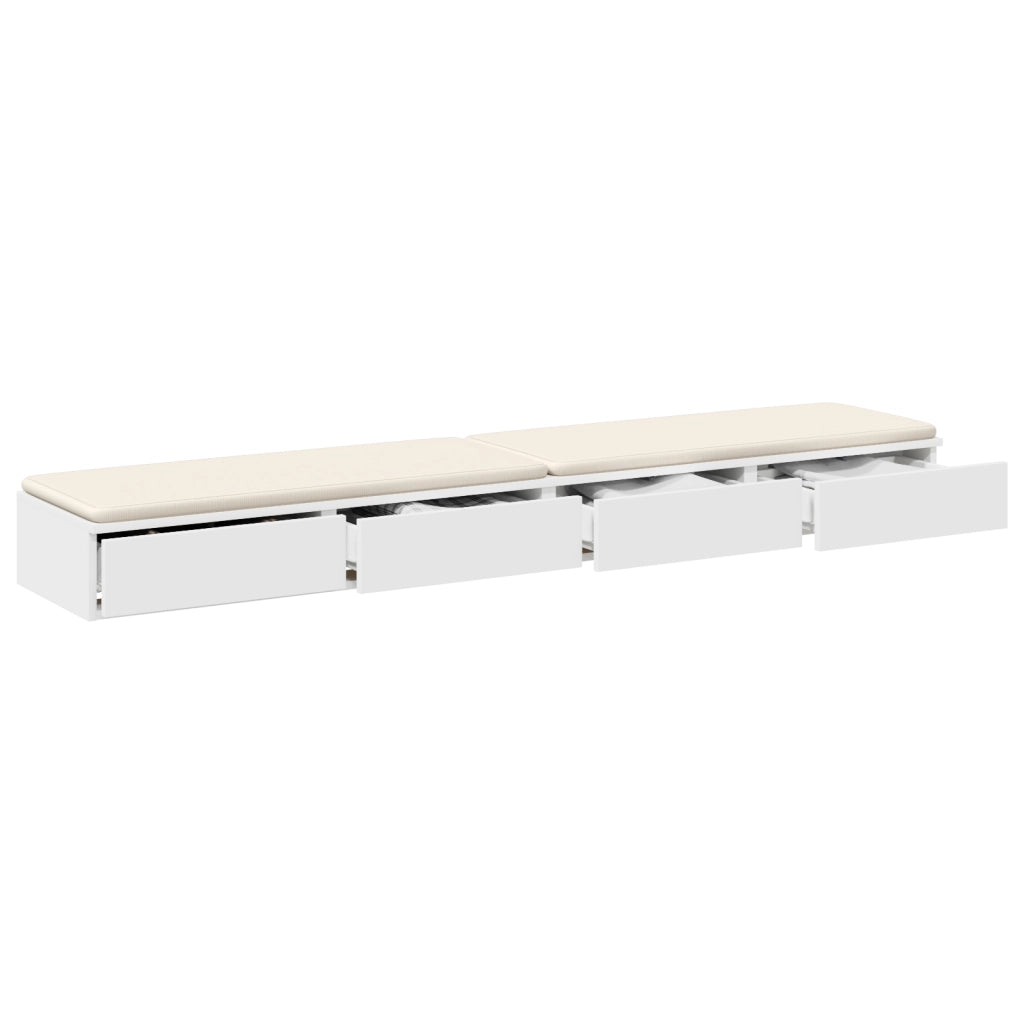 Cassetti per Letto Bianco 200x36,5x16,5 cm Legno Ingegnerizzato