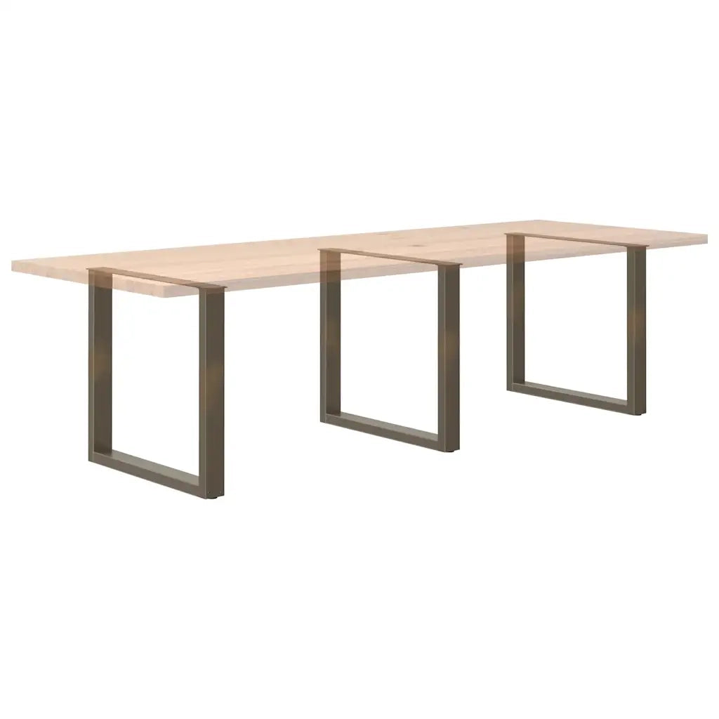 Gambe per tavolo da pranzo a forma di U 3 pz in acciaio naturale 80x(72-73) cm 4013207