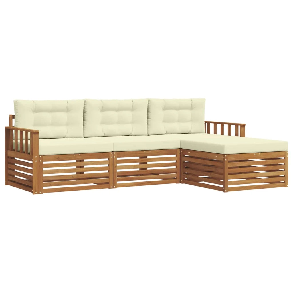 Set di divani da esterno Naturale e Crema 249,5 x 162,5 x 73 cm