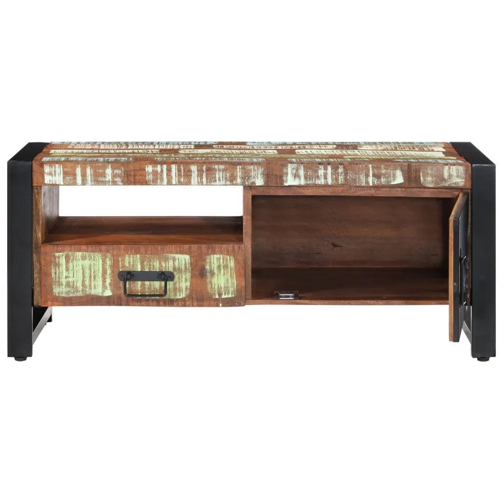 Tavolino da Salotto 100x50x41 cm in Legno Massello di Recupero 338221