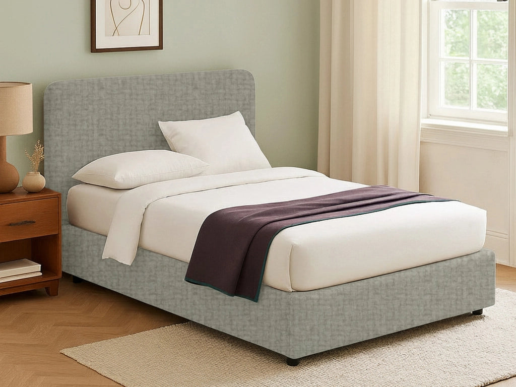 Slough, Letto Singolo Sfoderabile Made in Italy, Grigio