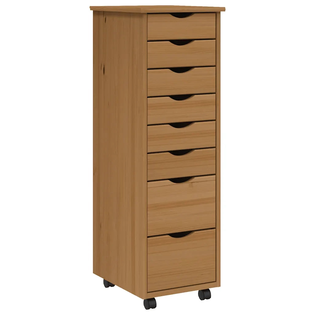 Armadietto Rotante con Cassetti MOSS ambra Legno Massello Pino 355894