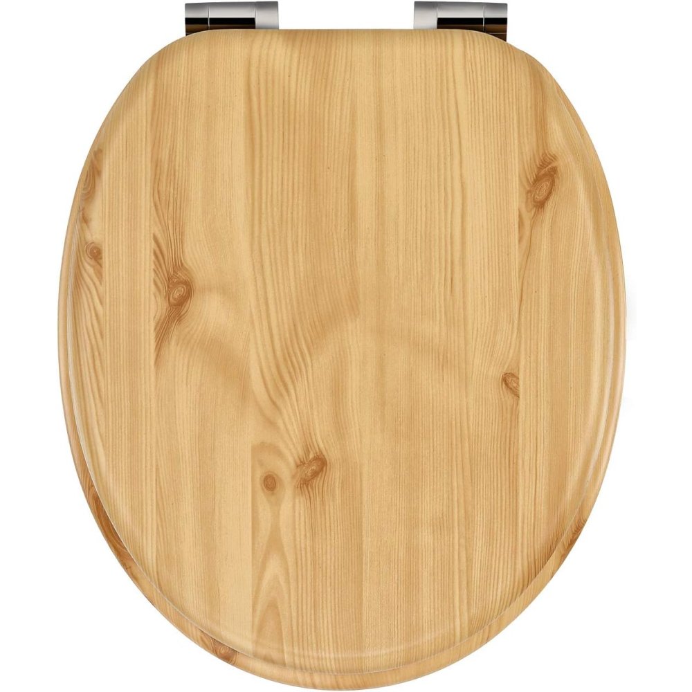 Sedile wc in legno, con chiusura rallentata, con cerniera regola