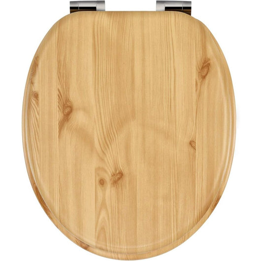 Sedile wc in legno, con chiusura rallentata, con cerniera regola