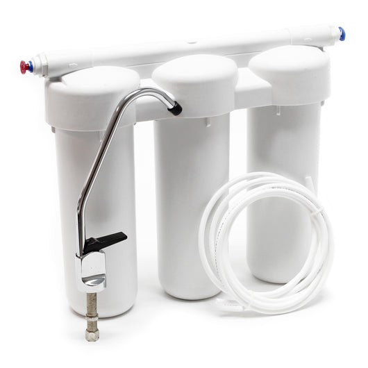 Naturewater Filtro dell'acqua a 3 livelli NW-PRG03, con cartucce filtranti da 254 mm, con rubinetto