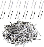 1 pacchetto 200 pezzi 2 colori filo metallico elastico corda metallica estremità metalliche bulk nero bianco acciaio inox metalliche grappe laccio di fissaggio stringa elastica per cappelli
