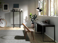 Sedia in ecopelle noce e visone