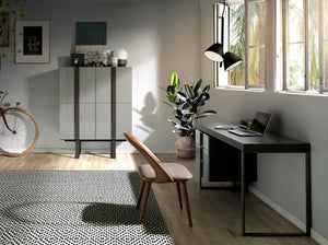 Sedia in ecopelle noce e visone