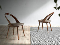 Sedia in ecopelle noce e visone