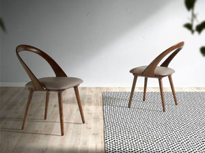 Sedia in ecopelle noce e visone