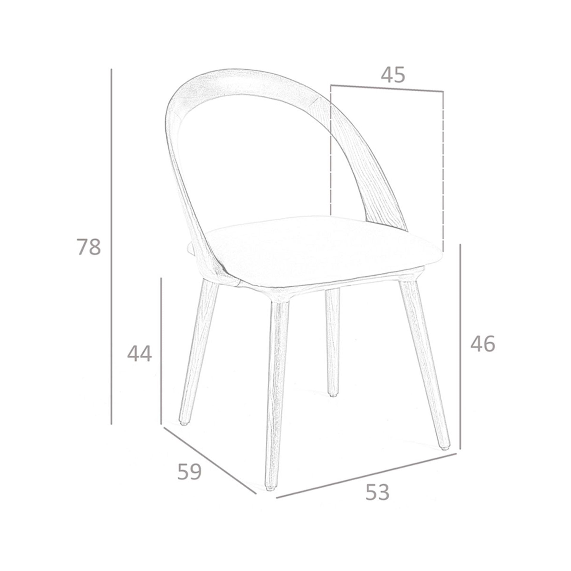 Sedia in ecopelle noce e visone