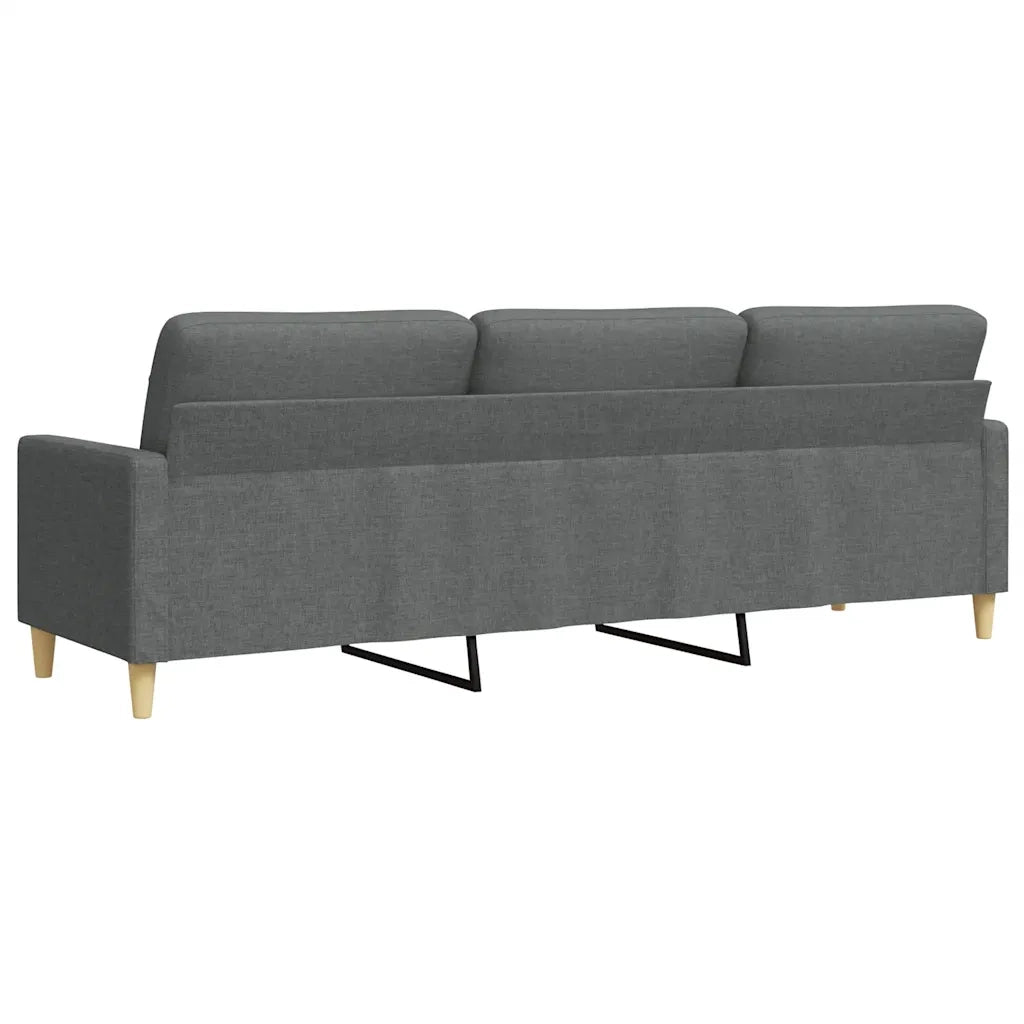 vidaXL Divano a 3 Posti Grigio Scuro 210 cm in Tessuto
