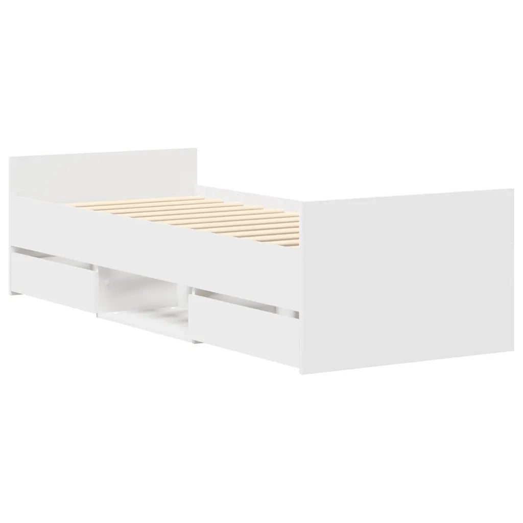 Giroletto con Testiera e Pediera Bianco 100x200 cm 3203796
