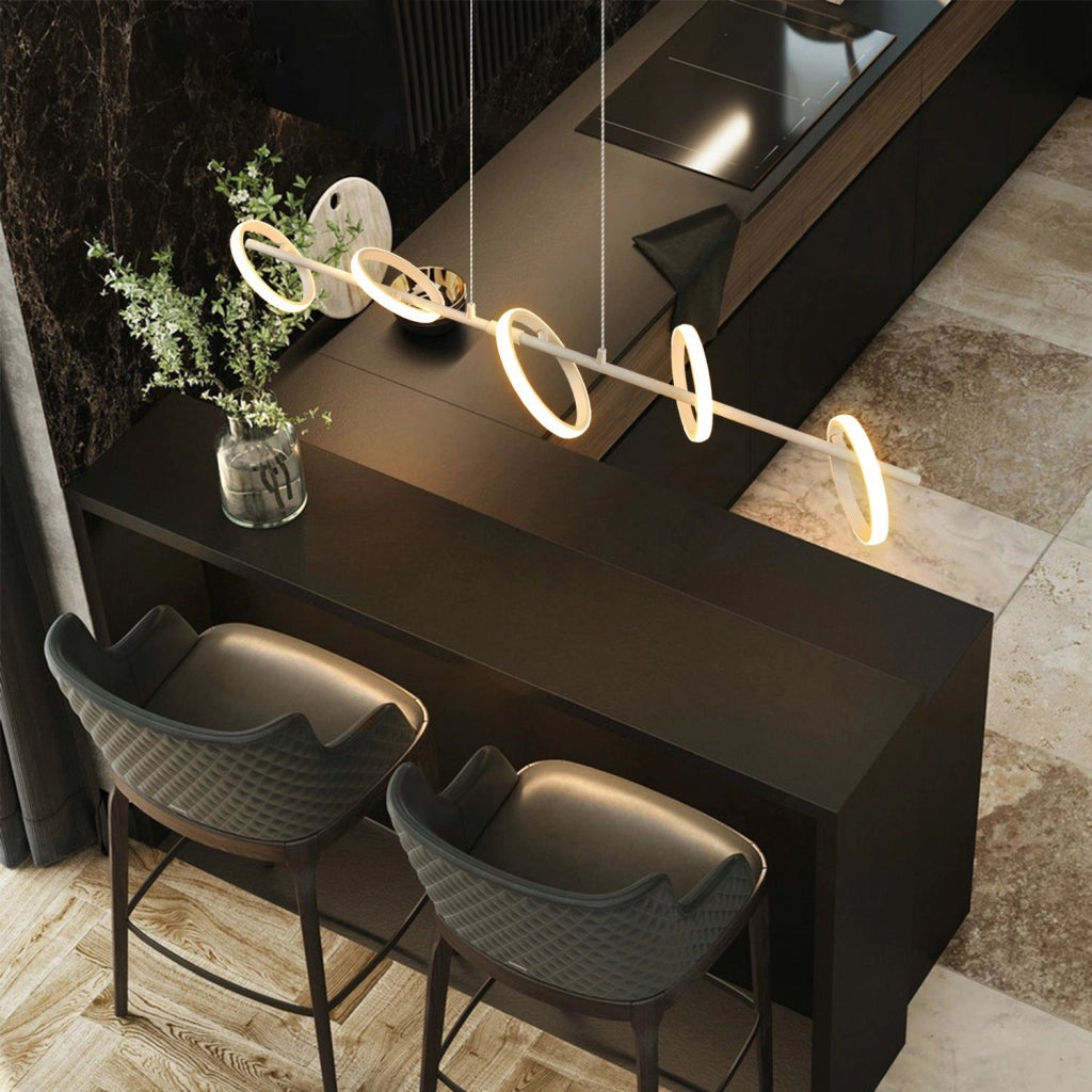 Lampada a sospensione ZMH a LED moderna tavolo da pranzo, anello luminoso rimovibile e girevole camera da letto