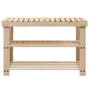 Scarpiera 2 in 1 con Panca-Porta Scarp in Legno Massello di Abete