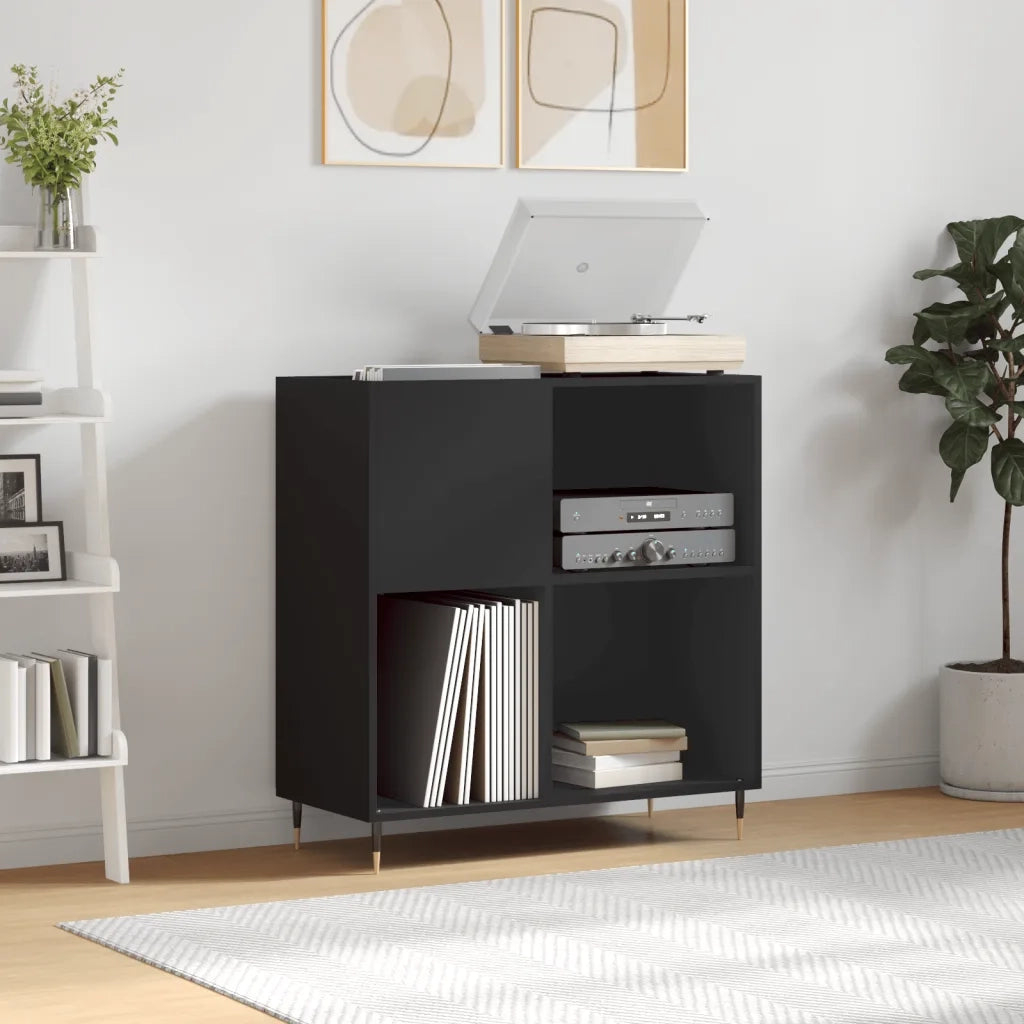 Mobile Porta Dischi Nero 84,5x38x89 cm in Legno Multistratocod mxl 103097