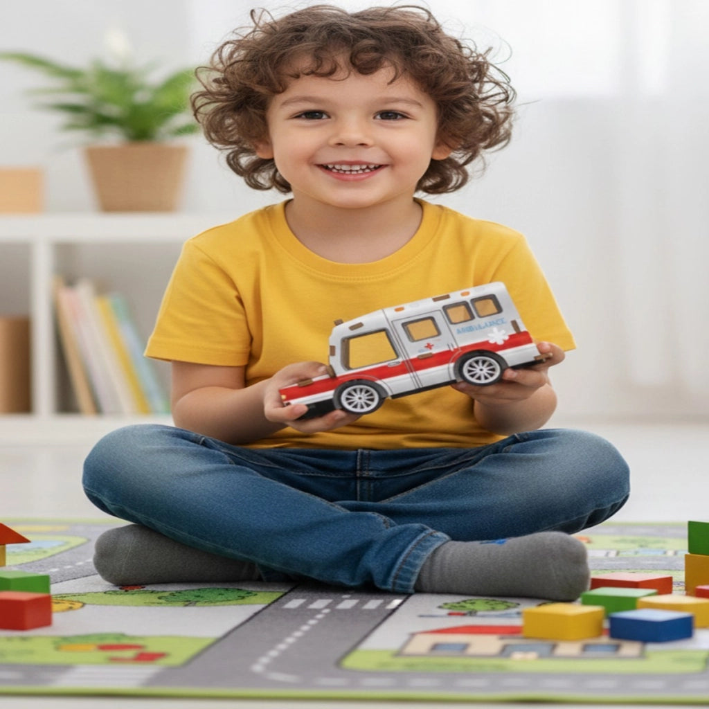PUZZLE 3D AMBULANZA LEGNO 19PZ GIOCO COSTRUZIONI BAMBINI MEZZO SOCCORSO 32385