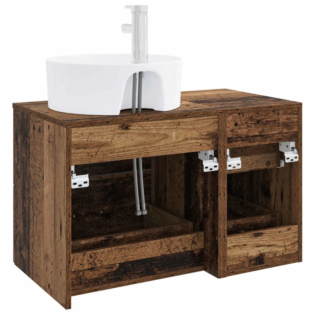 Set di mobili per il bagno 2 pz Legno antico 3403990