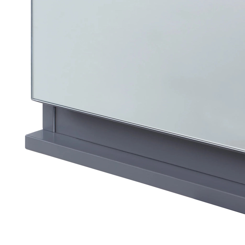 Mobiletto/scaffale da parete per bagno 60 x 20 x 50 cm con specchio grigio 03_0008900