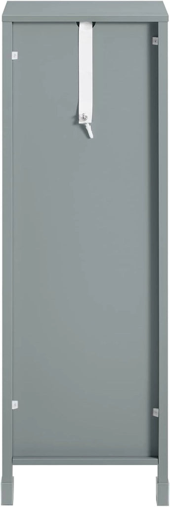 Mobile Bagno Cassettiera – Mobiletto Stretto con 2 Cestini – Armadietto Salvaspazio per Piccoli Bagni e WC, Mobiletto Bagno in Legno, Grigio, 30x89x30 cm, FRG127-SG