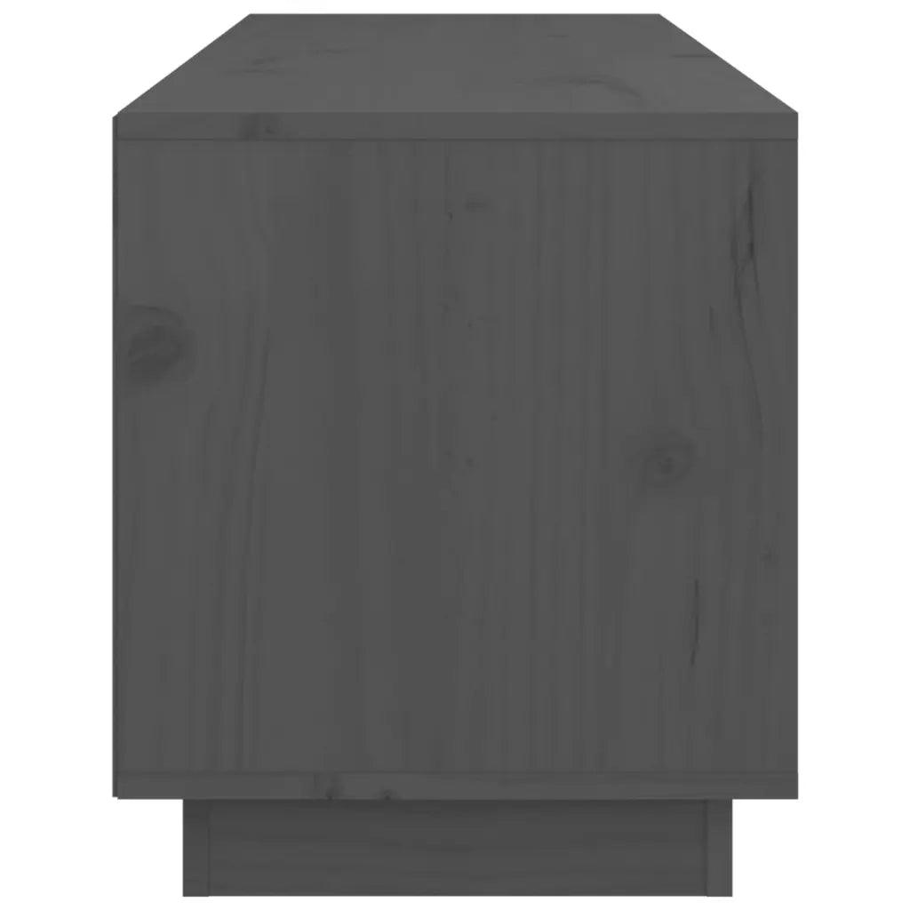 Mobile Porta TV-Credenza TV Grigio 105x34x40 cm in Legno Massello di Pino