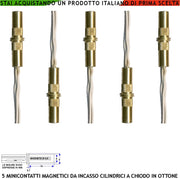 Mini Sensore Magnetico Ottone da Incasso Antifurto Finestre Infissi 5 Pezzi Contatto Reed NC Sottovuoto Sensibilità Magnetica 10 mm Tensione Max 30 V Carico Resistivo 1 A IP65 4 Fili 2 NC e 2 Tamper