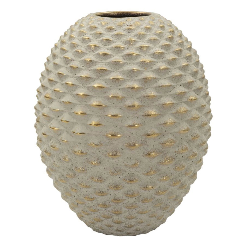 Vaso Decorativo VKH1022, Grigio, Ceramica, 23,5x23,5x28,5 cm