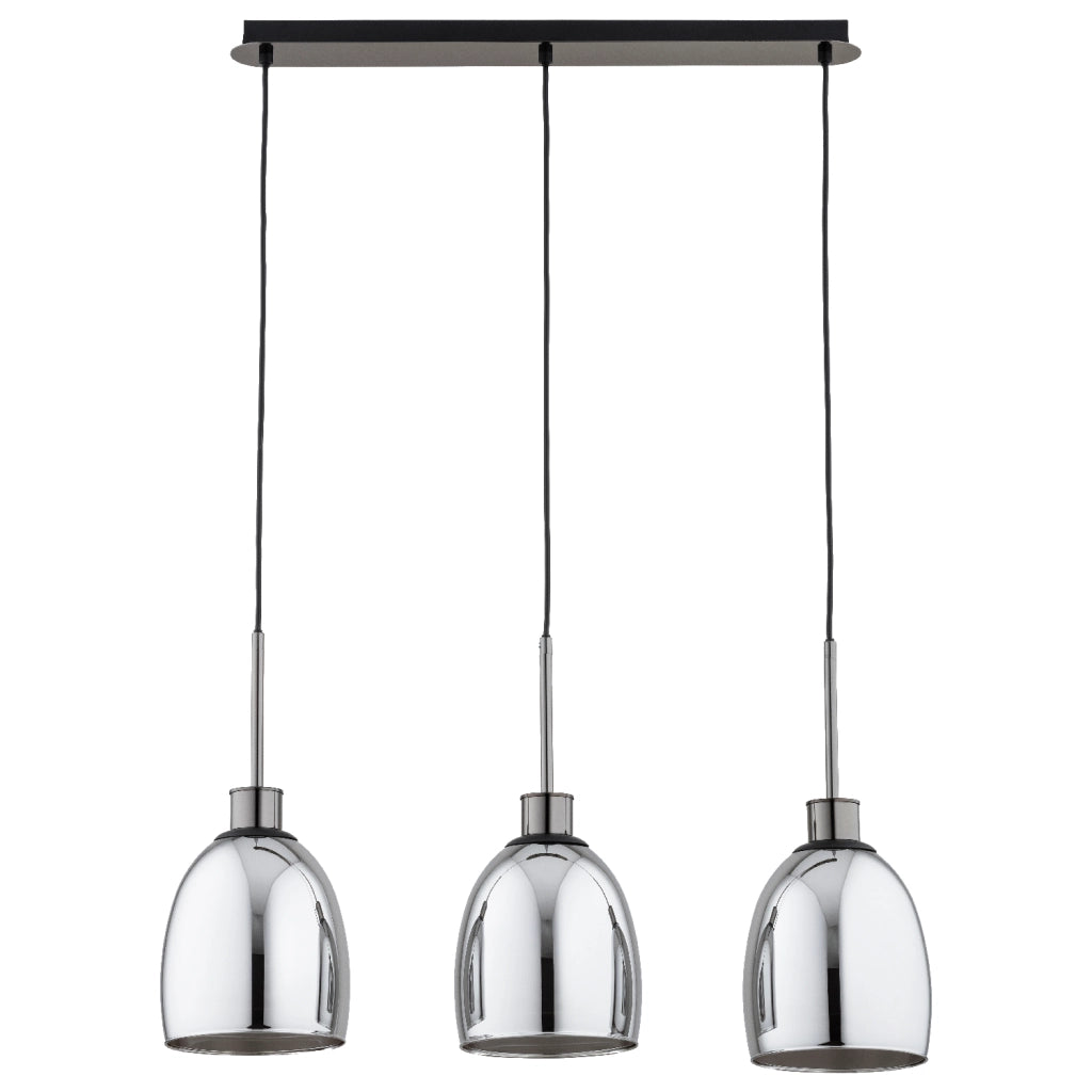Lampada sospesa Alfa Dersel a barra grafite/cromo 3xE27