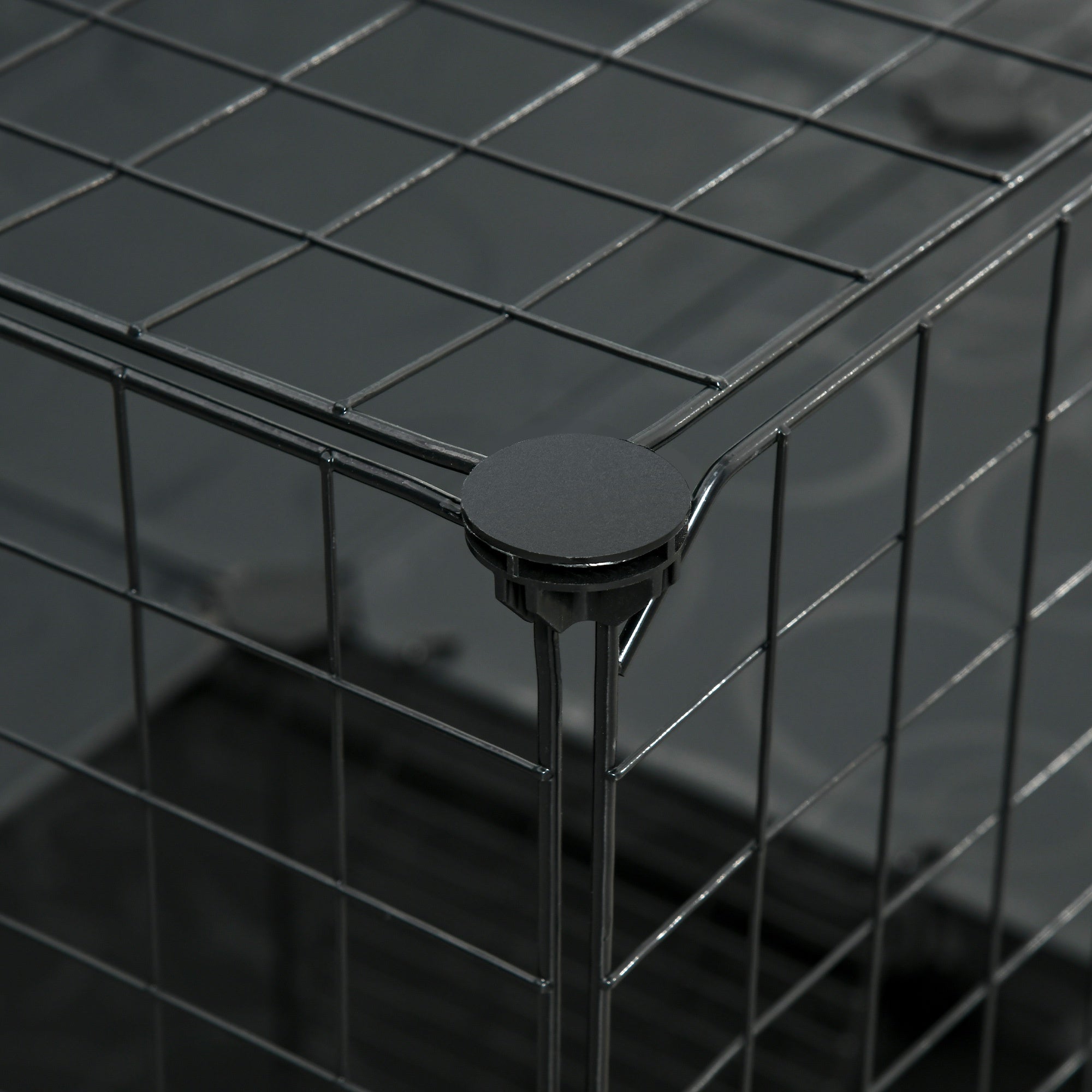 Gabbia per Conigli Modulabile 175x105x70 cm in Metallo Nero