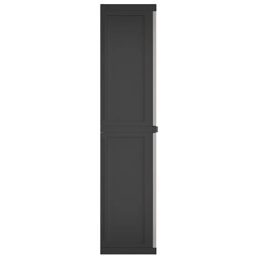 Armadio da Esterno Grigio e Nero 65x37x165 cm in PP