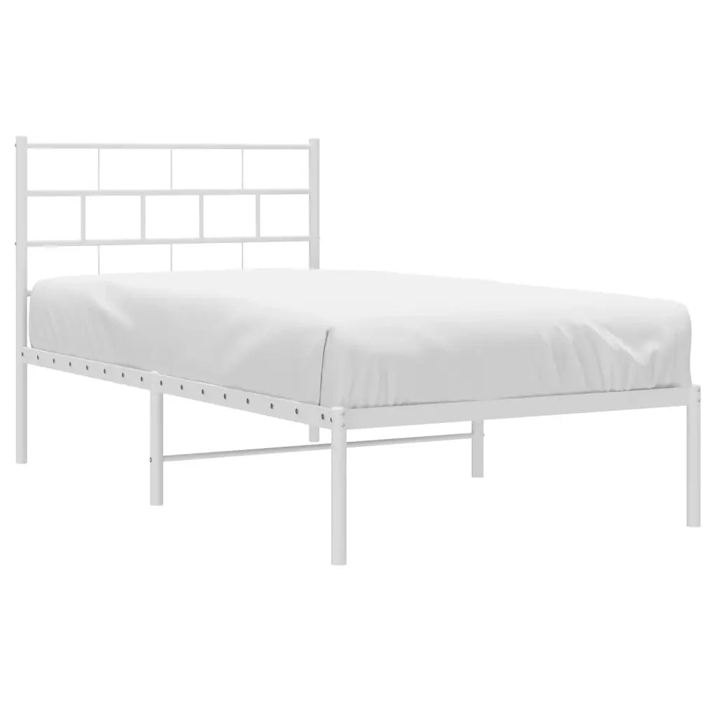 Giroletto senza Materaso con Testiera Metallo Bianco 75x190 cm 355698