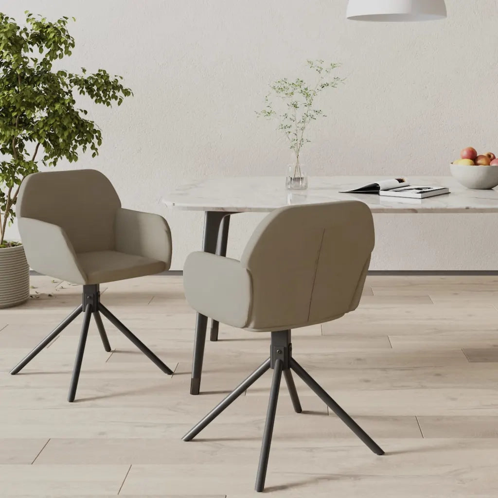 Sedie da Pranzo Girevoli 2 pz | Sedie da cucina Grigio Chiaro in Velluto