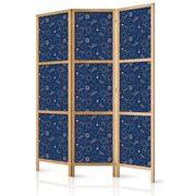 Paravento giapponese - Cosmic Fantasy - Pattern with Suns - Moons - and Dragonflies on a Dark Background Larghezza x Altezza Decor: 135x172