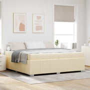 vidaXL Struttura del letto con materasso Crema 200 x 200 cm Tessuto