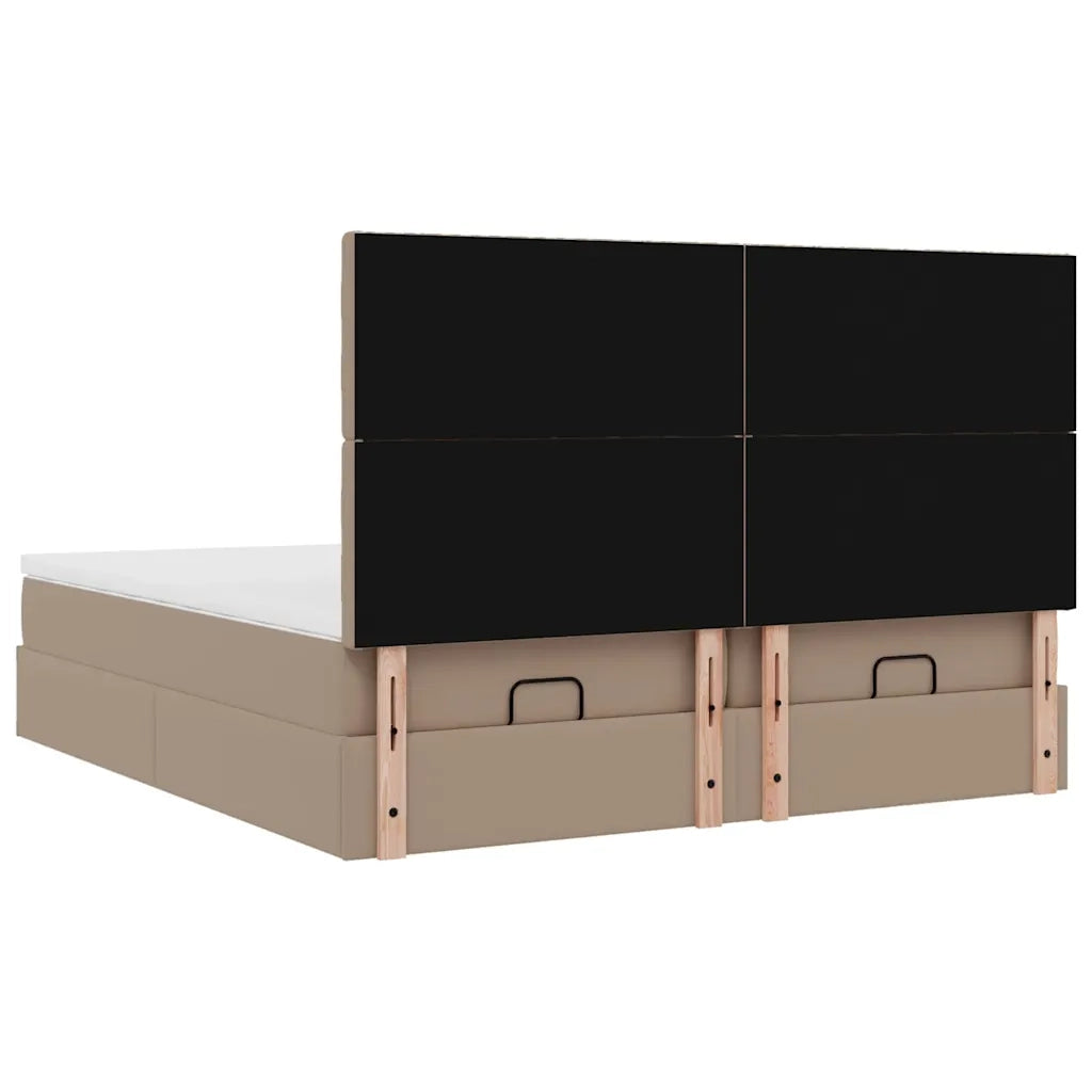 vidaXL Struttura Letto Pouf con Materassi 180x200 cm Similpelle