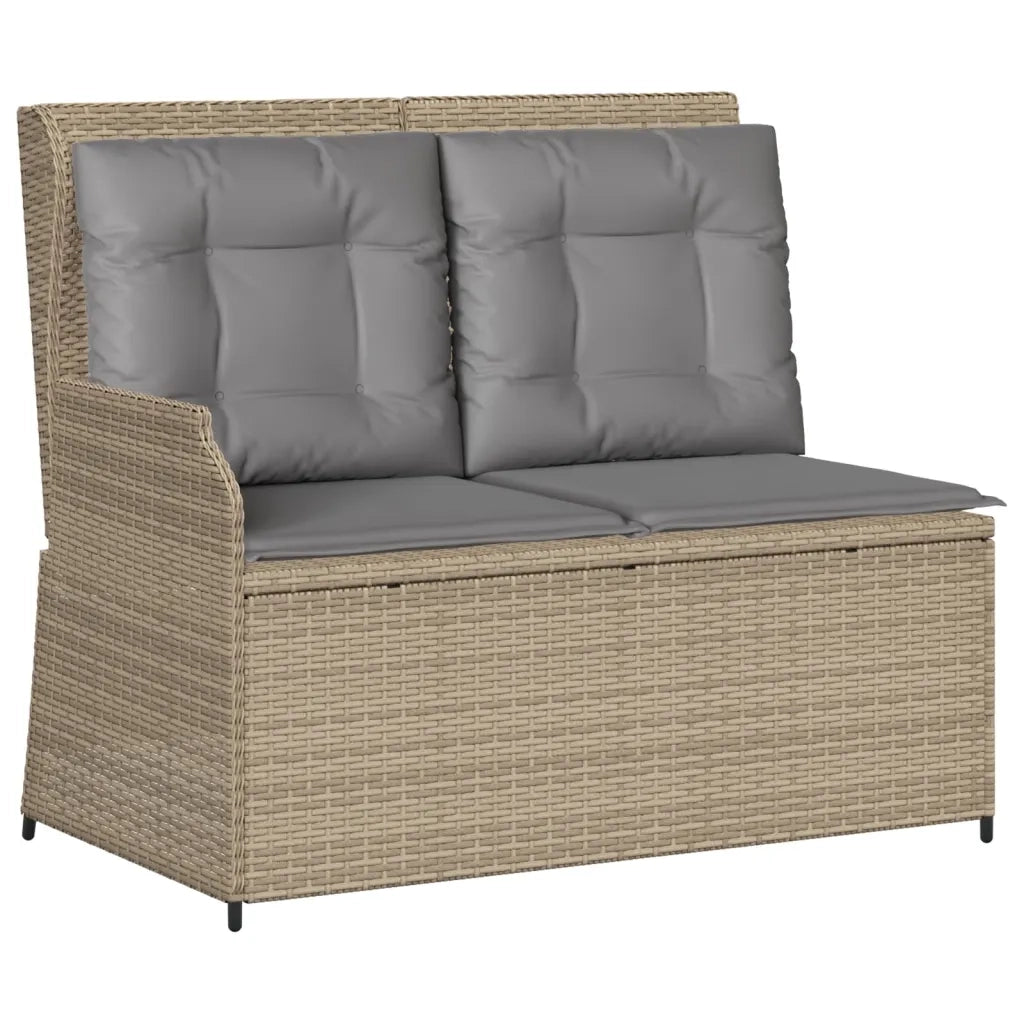 vidaXL Set Divano da Giardino 3 pz con Cuscini Beige in Polyrattan