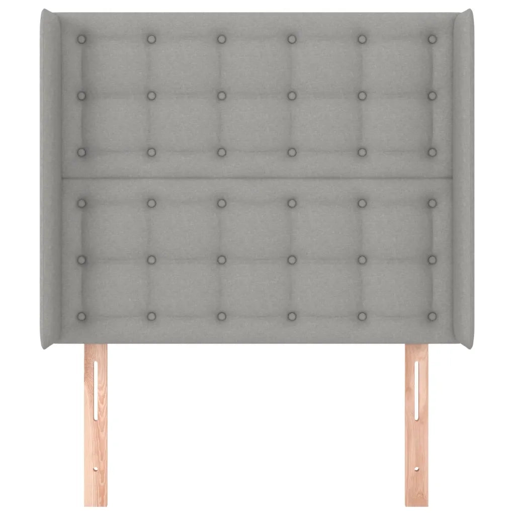 Testiera | Testata ad Orecchio Grigio Chiaro 103x16x118/128 cm in Tessuto