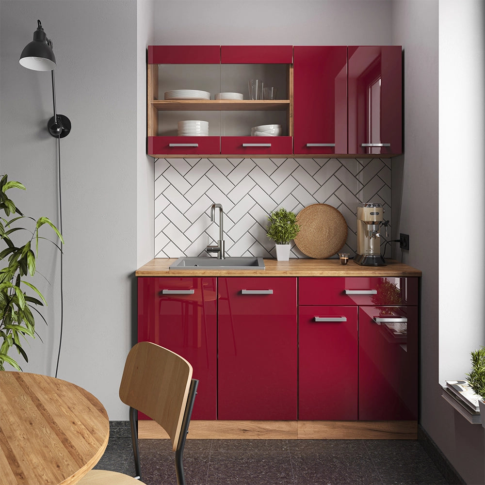 Frontale cucina R-Line Rosso lucido 59.6 x 36 cm frontale del mobile per pensile basso Vicco
