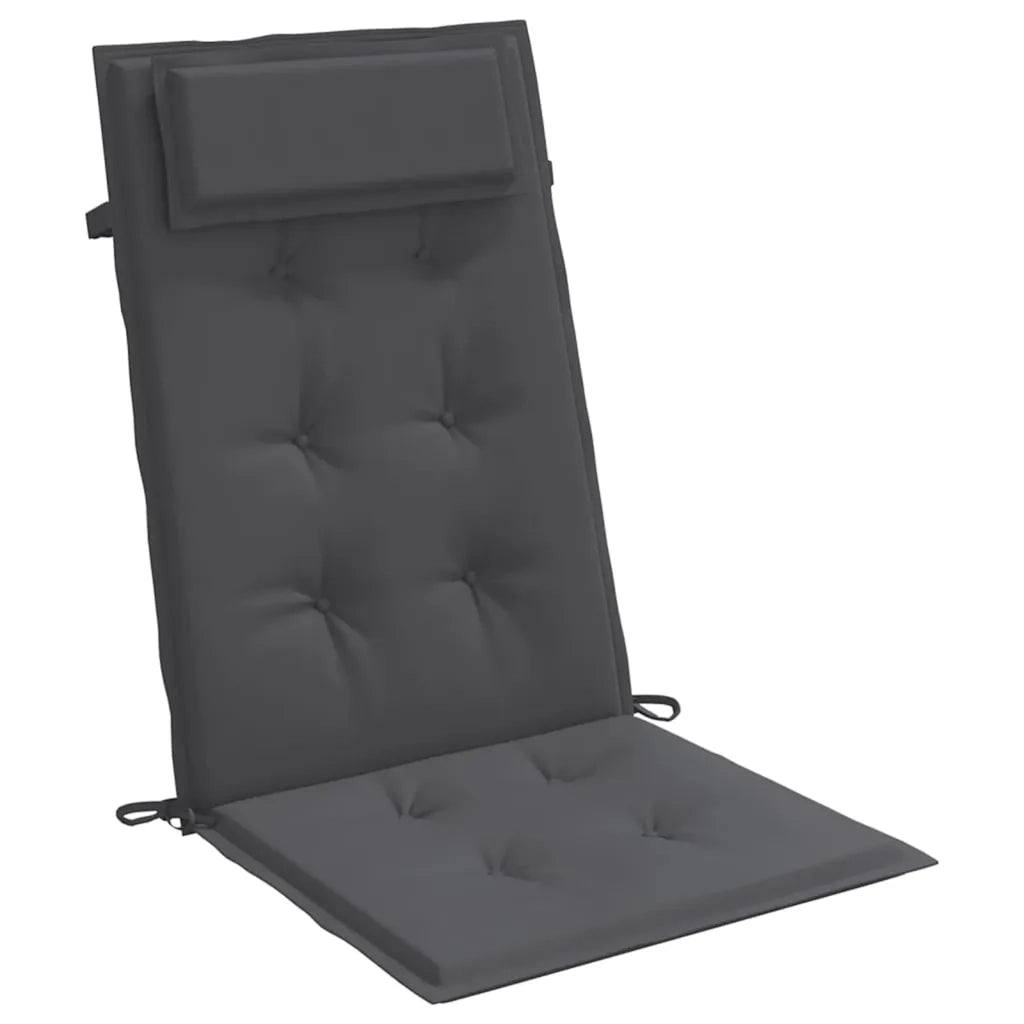 Cuscini per Sedia Schienale Alto 2 pz | Cuscini per sedie Antracite Tessuto Oxford