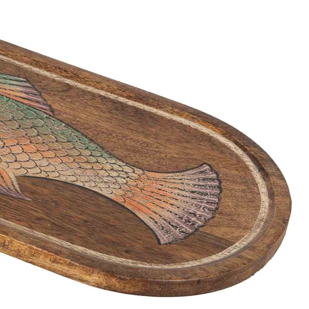 Vassoio in legno marrone 48x2x25 cm