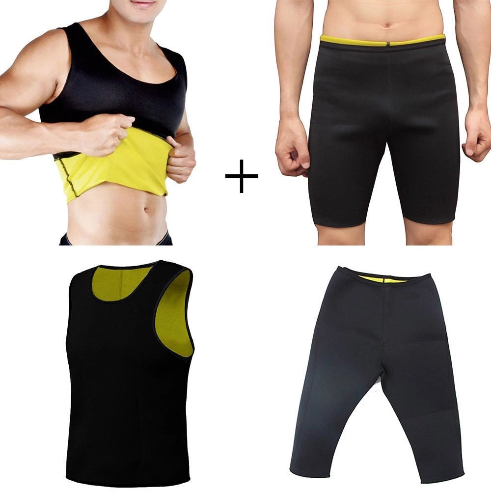 Trade Shop - Canotta + Pantalone Snellente Uomo Hot Shapers Training Dimagrante Palestra Tg. -    L