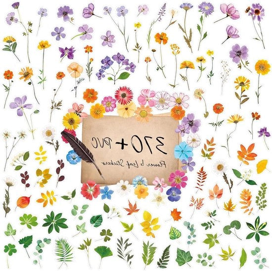 Sticker per fiori autoadesivi PVC - Decorazioni per progetti DIY - Tema primaverile - 370+ pezzi