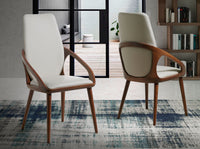 Sedia in ecopelle crema