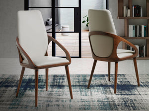 Sedia in ecopelle crema