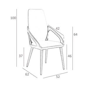Sedia in ecopelle crema
