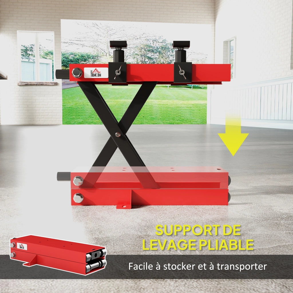 Cric Moto a Forbice ¨C Zephmum ¨C Rosso, 500 kg, 45x15x9.5-40 cm