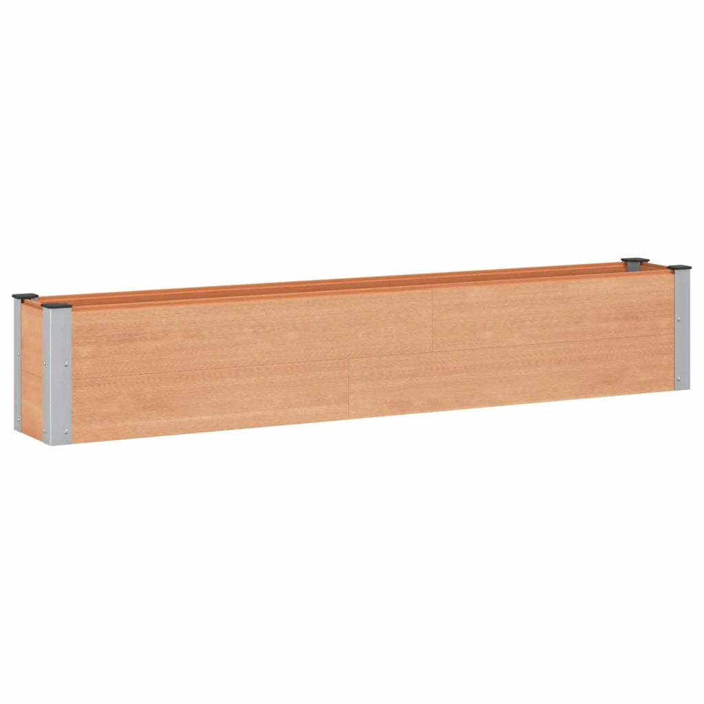 Fioriere | Cassetta per fiori | Letto rialzato da giardino Marrone 200 x 30 x 36 cm