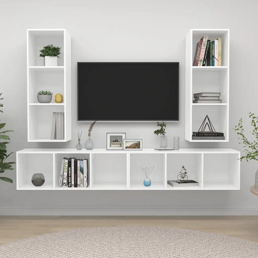 Mobile TV a Parete 4 pz Bianco in Truciolato cod mxl 8227