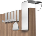 Haken per porta - maniglioni in acciaio inossidabile - attaccapanni - soffione per porta - camera da letto - camera da bagno - cucina - appendiabiti - argento